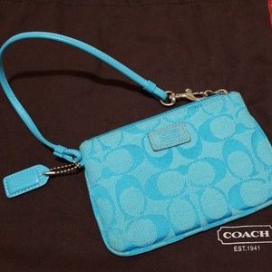 Blue Coach wristlet